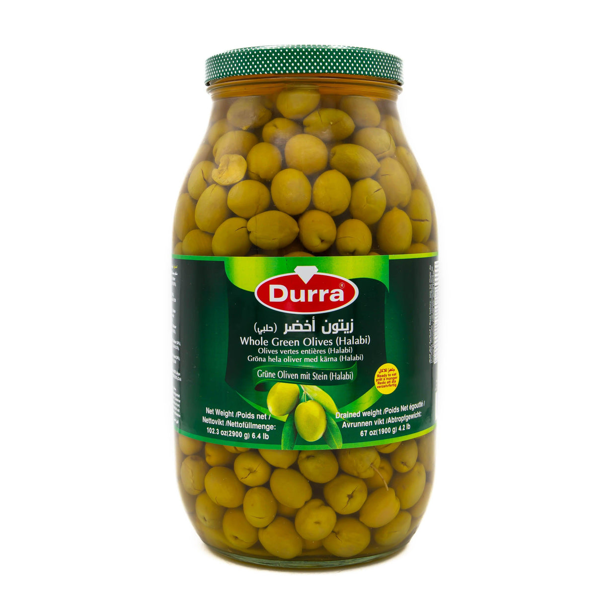 Durra grüne Oliven Halabi mit Stein 2900kg