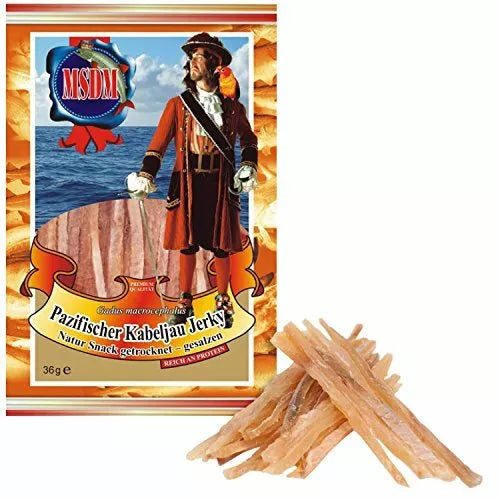 Fisch Pazifischer Kabeljau Jerky Natur 36g