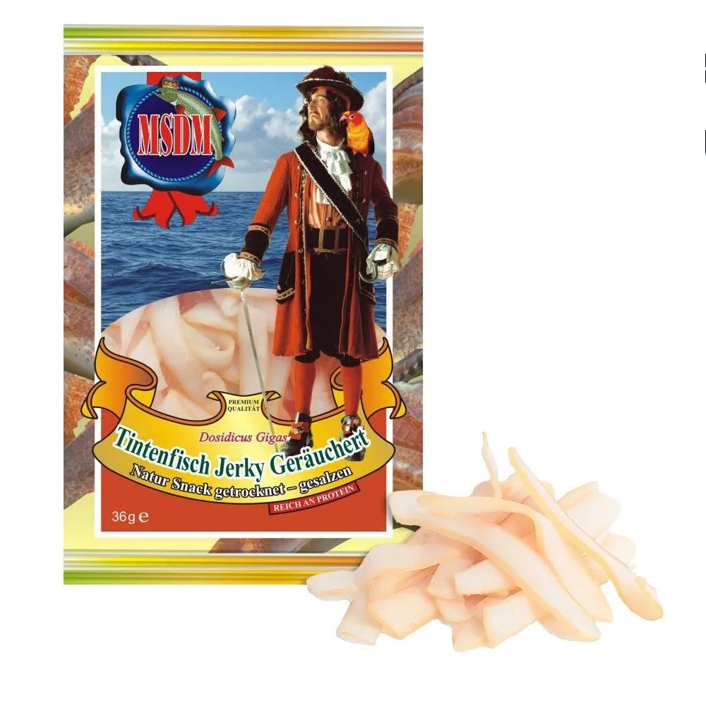 Fisch Tintenfisch Jerky Geräuchert 36 g