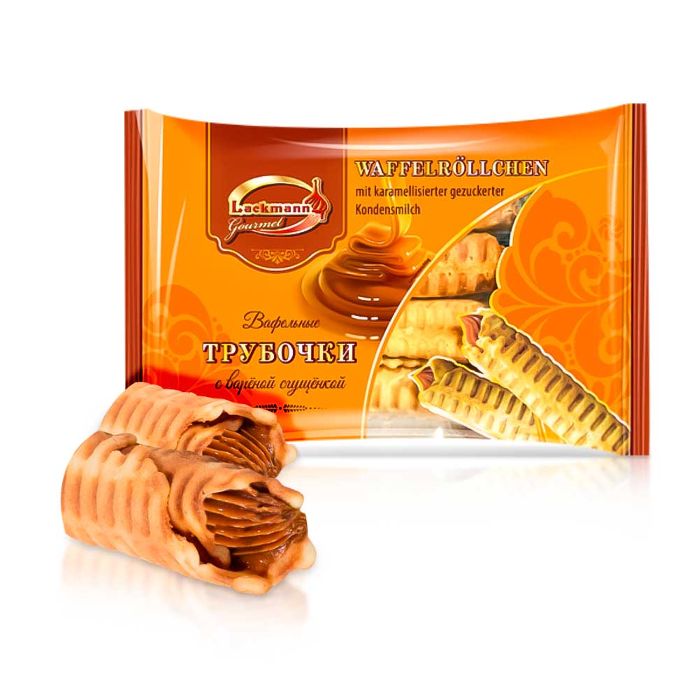 LM Waffelröllchen Füllung aus karamellisierter Kondensmilch & Schaumzucker 340g