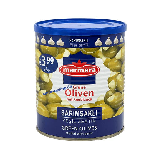 Marmara grüne Oliven mit Knoblauch 800g
