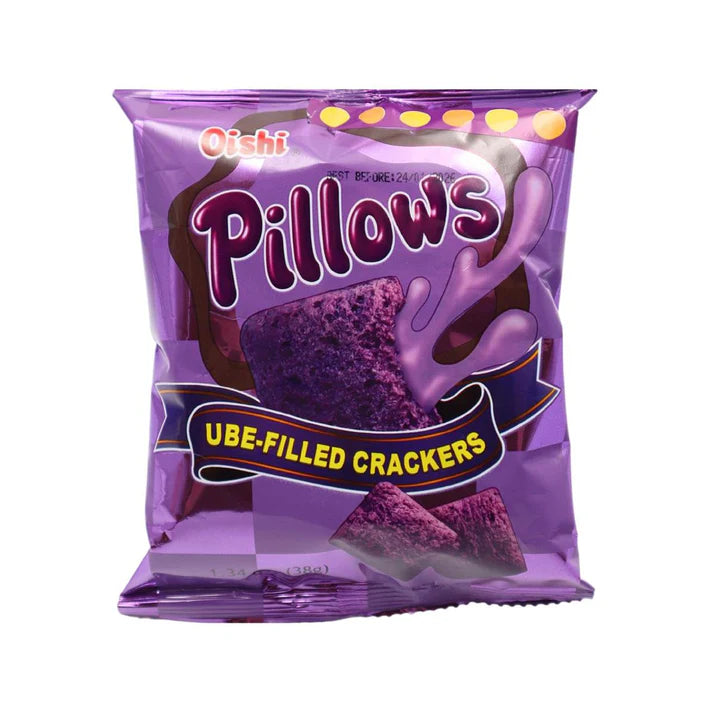 Oishi Pillows gefüllte Crackers 38g lila