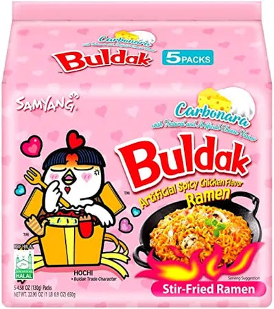 Samyang Carbonara Instantnudeln 5*140g rosa Buldak